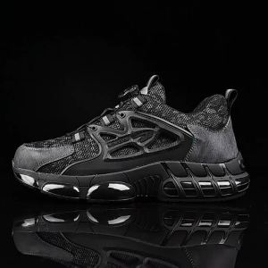 Rotary Button Safety Shoes Men Steel Toe Anti Smash Puncture Proof Indestructible Work Sneakers Protective Footwear