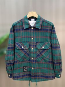 Fall and Winter New Arrival Plaid Colorblock Men's Long Sleeves Lapel Shirt & Oversize Casual Coat