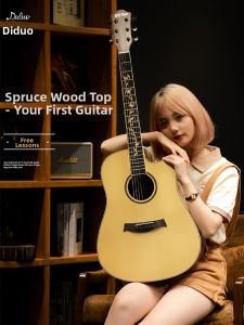 Beginner Folk Acoustic Guitar 41 inch Solid Top
