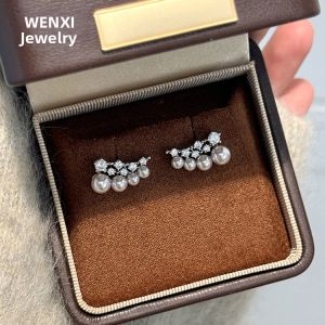 WENXI | Mantua Rose Pearl Stud Earrings