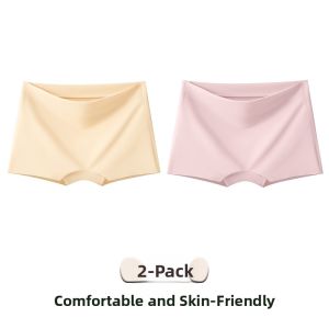 JIAZINI | Ice Silk Seamless Womens Safety Pants Underwear Two-In-One Anti-Light Bottoms Flat Angle Base Layer Pants Prevent Exposure