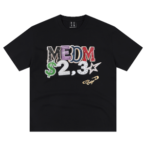 MEDM | Jewel Letter Print Casual T-Shirt Summer Couple