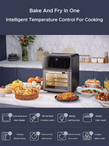 Air Fryer Oven Inverter Air Fryer Heavy Duty Inverter With Touch Led Screen 16L Electric Fryer Oven With Visual Window Timer Temperature Control Smart Electric Fryer Multifunction Household For Kitchen