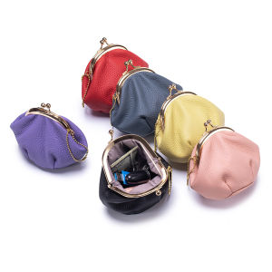 Genuine Genuine Leather Fashion Mini Mouth Gold Bag Creative Lipstick Bag Coin Purse Portable Storage Japanese Dumpling Mouth Bag