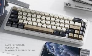 ATTACK SHARK | Attack Shark X66 Wireless Mechanical Keyboard RGB Lighting Hot-swappable Metal Knobs For FPS Games Win Mac Compatible
