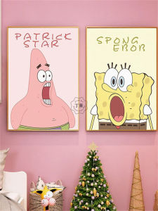 Modern Minimalist Sponge Bob Cartoon Childrens Room Wall Decorative Painting Bedside Sofa Combination Hanging Picture