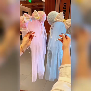 Băng đô trẻ em Headband Pinky Girl ảnh dễ thương Phụ kiện tóc đồ đội đầu du lịch sân chơi Mạng Che Mặt xuyên biên giới