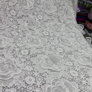 OLEVO | 3D Embroidered Guipure Cupion Lace Skin Friendly African Cord Fabric Middle East Wedding Formal Mermaid Lady Gown with Appliques