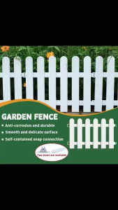 <LazMall> Garden Fence Decoration Outdoor Decor PVC Plastic Fencing Picket White Gardening Flowerbed