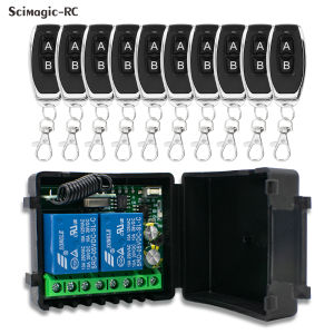 433Mhz 2 Channel Remote Control Wireless Switch DC 12V/24V RF 10A Receiver and 2CH Transmitter For Electromagnetic Lock Lighting