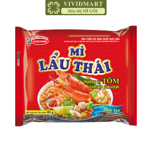 [GÓI LẺ] - ACECOOK - Mì lẩu Thái Tôm Mì ăn liền lẩu thái Tôm Mì lẩu Thái hương vị Tôm Mì Thế giới mì Acecook (81g/gói)