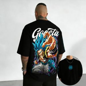 Bandai | Dragon Ball Anime Cotton T-shirt Summer New Super Saiyan Printed Mens and Womens Hip Hop Oversized Casual Short Sleeve Top
