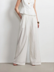 Vero Moda | Lycocell Fabric Wide Leg Pleated Lightweight Casual Pants