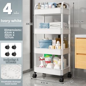 Multi-Purpose Storage Trolley for Kitchen Bathroom and Bedroom
