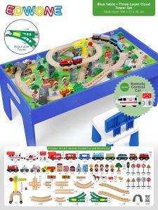 EDWONE | Wooden Track Toy Table Multifunctional Game Table