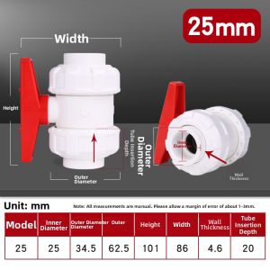 flowcolour | Double Union Ball Valve Flow Control PVC