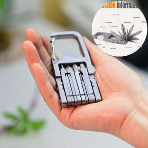 13 in 1 สแตนเลสสตีลชุดเครื่องมือพับเครื่องมือกลางแจ้ง Corkscrew ไขควงประแจมีดมีดพวงกุญแจ