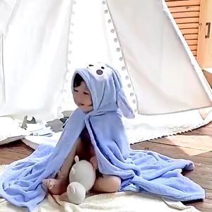 Lavender.thai ผ้าห่อตัวเด็กลายการ์ตูนน่ารักๆ 80x80ซม. ผ้าห่อตัวขนแกะผ้าหนานุ่มขนาด