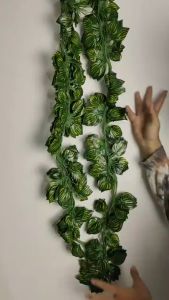(12 buah) Daun Anggur Buatan Daun Semangka Plastik Palsu Tanaman Merambat Dekorasi Rumah