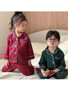 Childrens Pure Cotton A-Class Long Sleeve Sleepwear Home Clothes Set for Boys And Girls Baby Home Suit Spring Autumn New Arrival