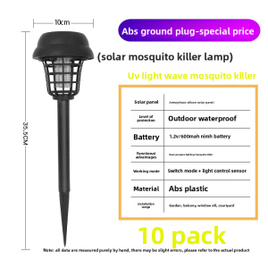 MONLEYTA | 2025 New Solar Powered Mosquito Repellent Lamp Outdoor Waterproof Garden Courtyard Bug Zapper Light Electric Kill Mosquito Tool