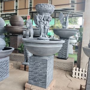 ชุดน้ำล้น กระถางน้ำล้น แจกันน้ำล้น ตุ๊กตาน้ำพุ รูปปั้นน้ำพุ แต่งสวน ตกแต่งหน้าบ้าน ตกแต่งหน้าร้าน แถมฟรีปั้มน้ำ