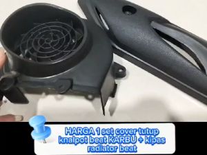 [ 1set ] Paket Cover Tutup Knalpot Beat Carbu + Tutup Kipas Radiator Standart BEAT CARBU