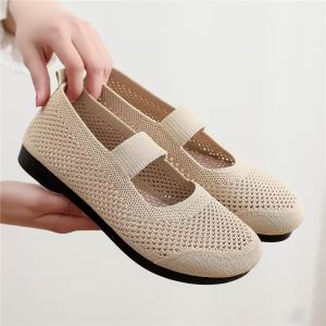 JIFANPAUL | Summer New Breathable Mesh Soft Sole Bean Shoes Black Comfortable Womens Slippers