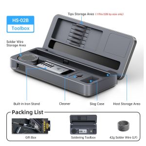 FNIRSI | FNIRSI HS-02 Adjustable Temperature Soldering Iron DC 24V 100-450℃ Welding Solder Rework Station PD 100W Portable Repair Tool