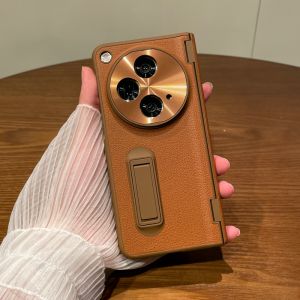 Premium Leather Stand Cover for OPPO Find N3 Foldable Screen Phone Case New Women High End Hinge Full Protection Find N3 Edition Ultra Thin Shell Film One Piece Anti-Fall Protective Cover Men