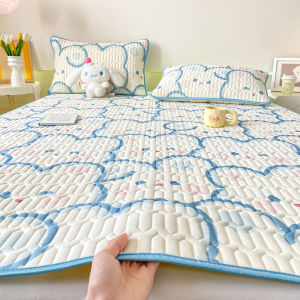 Thickened Latex Cooling Mat Three-Piece Set Machine Washable Ice Silk Air Conditioned Soft Mat 1.8m Bed Water Wash Summer Dormitory 0.9m