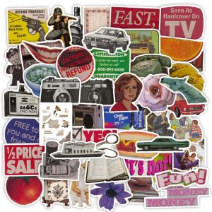 50Pcs Retro Literary American Style Stickers For Suitcase Skateboard Laptop Luggage Fridge Phone Car Styling Pegatinas
