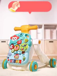 Baby Hand Push Baby Walker Anti-O-Legs Multi-Functional Anti-Rollover Baby Can Sit 5 in 1 Learning Walking Walker Toys