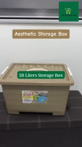 2pcs Storage Box with Wheels and Cover Stackable Joyful Aesthetic Estetik Basket Container Hamper - Uniglobal #9827