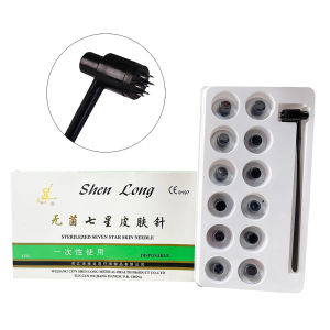 12Pcs seven star Dermal Needle Blood Hammer Lancet Sterile Disposable Acupuncture Needle Massage Stainless Steel Sterile Therapy