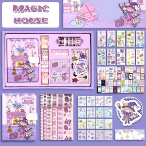Magic Daradise Journal Set/Magician Diary Set with Stickers/Cute Journal Set with Stickers/Birthday gift/Gift for girls/Handbook Set/Notebook Set/Diary with box