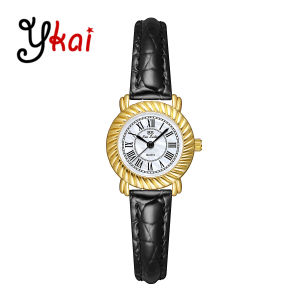 Ykai Original Fashion Womens Watches Girls Watch Female Korean Version Simple Retro Waterproof Quartz Watches Round Shape Elegant Ladies Leather Strap Small Wrist Watches For Women 1785