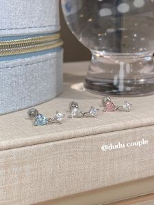 Duducouple Titanium Steel Heart Shaped Earrings Womens Non-Removable Ear Cuff Cool And Stylish Design Ear Bone Studs