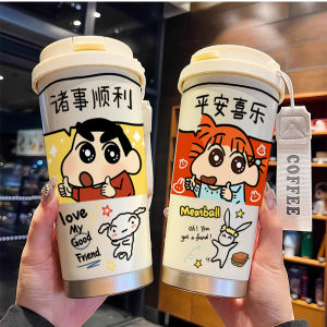 ถ้วยน้ำรักษาความเย็นขนาดใหญ่รูปตุ๊กตาสีสันสดใสสำหรับเด็ก แก้วน้ำแบบมีตะแกรงสำหรับนักเรียน ถ้วยกาแฟสุดเก๋