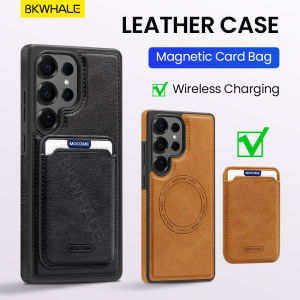 BKWHALE เคสมือจับสำหรับโทรศัพท์มือถือการ์ดแม่เหล็กสำหรับ Samsung Galaxy S25 Ultra S25Edge S25+ S24 Ultra S24+ S23 Ultra S23+ S22 Ultra S22+ S25 Plus S24FE พร้อมกระเป๋าใส่บัตรแม่เหล็กฝาหลังหนังเคสกันกระแทก