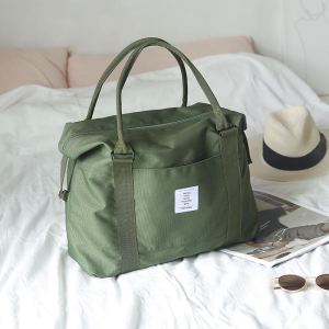 Large Travel Duffle Bag Fitness Handbag Soft Handle Polyester Lining Double Strap Youth Travel Bag Oxford Cloth No Fold