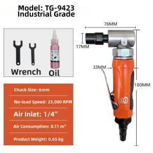 TAIGUAN | Pneumatic Right Angle Grinder Long Industrial Use Tool