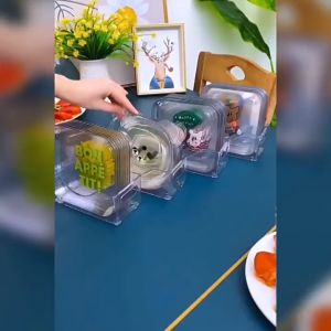 Đĩa nhựa nhiều màu hình gấu con đựng thức ăn và đồ ăn vặt LILA DIANHUA07