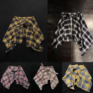 Fashion College Asymmetrical Skirt Women Summer Plaid Skirt Women Casual Students Fake Shirt Mini Skirt Female Accessories