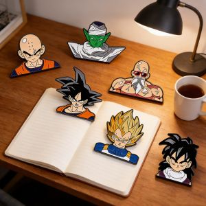 Bandai | Dragon Ball Anime Brooch - Kawaii Goku Vegeta Gohan Pattern Japanese Cartoon Character Pin Small Gift Anime Peripherals
