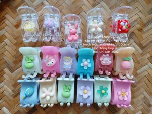 Combo 02 kẹp càng cua 5 răng nhựa đẹp gắn charm cute ( mẫu ngẫu nhiên )