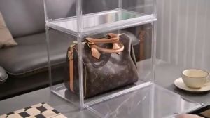 Salvo Acrylic Transparent Storage Box Besar Display Box Magnet kotak untuk tas Kotak Stackable