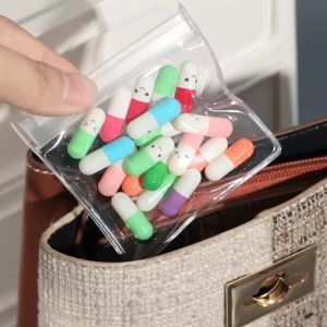 Feelife ถุงจ่ายยาถุงใสขนาดเล็ก5/10ชิ้นถุงเครื่องประดับพกพาสำหรับเดินทางพร้อมซิปเลื่อนถุงเก็บของกันน้ำปิดผนึกเอง