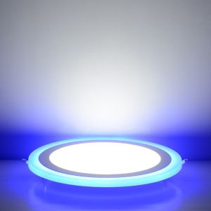 CANMEIJIA ไฟดาวน์ไลท์ติดเพดานแบบฝัง LED 2 สี ไฟดาวน์ไลท์บางเฉียบ สีฟ้า+ขาว 2 สี ไฟสี่เหลี่ยมกลม สำหรับบ้าน ห้องนอน ในร่ม สำนักงาน ร้านอาหาร