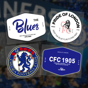 ครีมกันแดดกันน้ำสำหรับ Stiker Motor รถยนต์สติ๊กเกอร์สะท้อนแสงโลโก้แฟชั่นเชลซีสีฟ้าย้อนยุค